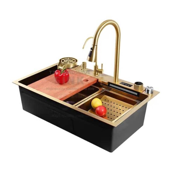 Golden Nano-Coated Full-Option Luxury Kitchen Sink - Image 2