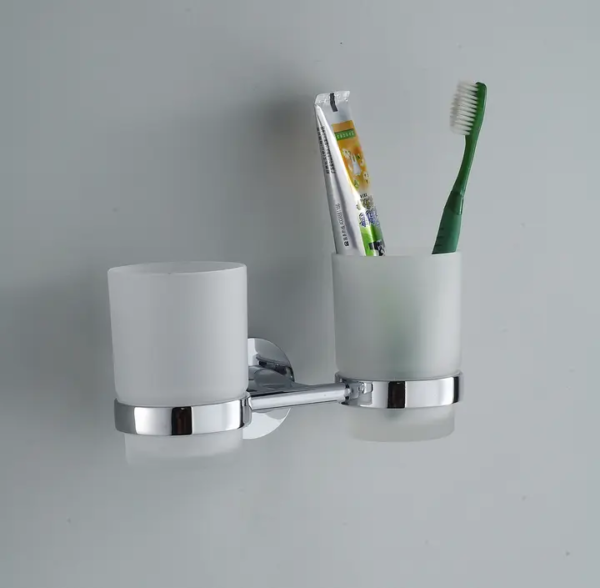 Dual Cup Toothbrush and Toothpaste Holder