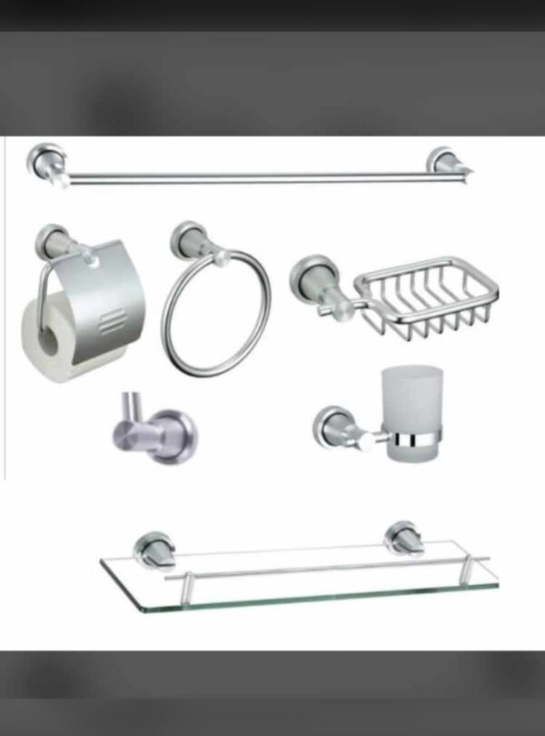 7-Piece Aluminum Bathroom Accessories Set