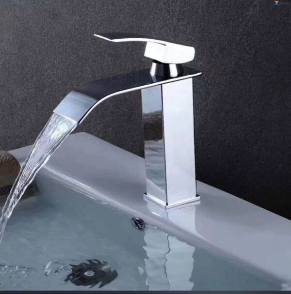 Matte Black Waterfall-Style Basin Mixer - Image 3