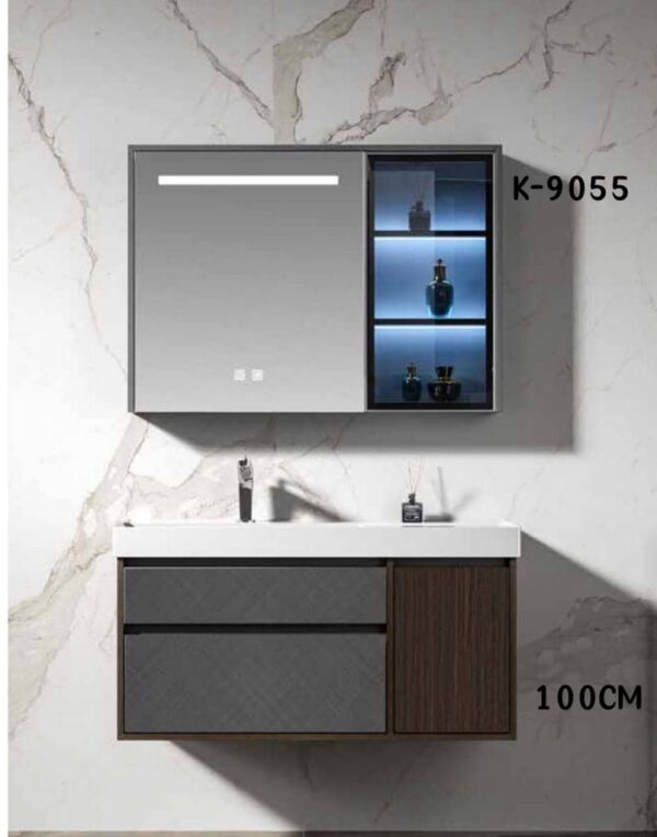 WK9055 100cm Wall-Hung Cabinet Basin with LED Mirror