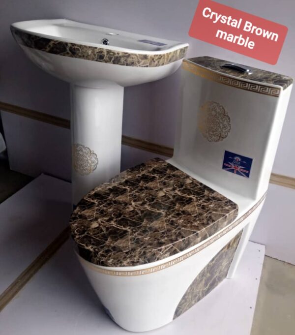 Crystal Brown Marble Designer Water Closet - Model BT-CC25-01