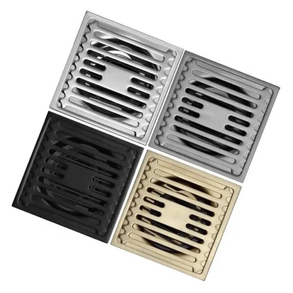 10x10cm Matte Black Linear Floor Drain - Image 4