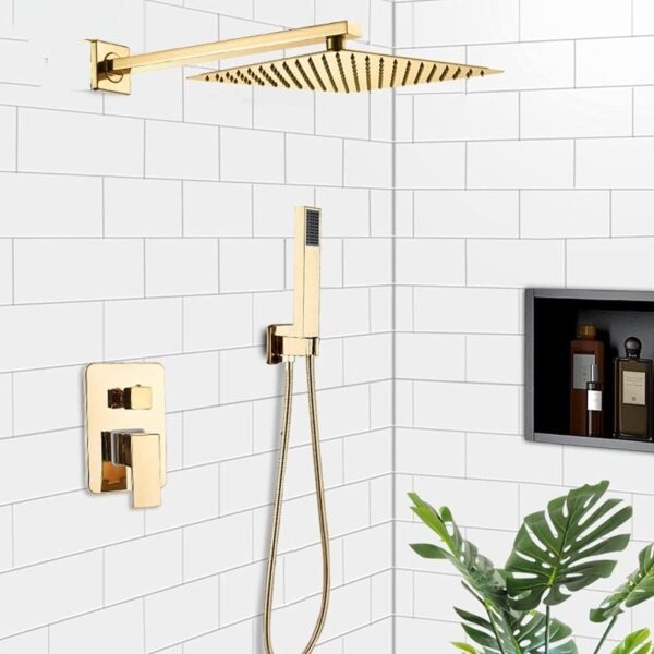 Golden 4-Way Concealed Shower Mixer - Conduit Style - Image 4