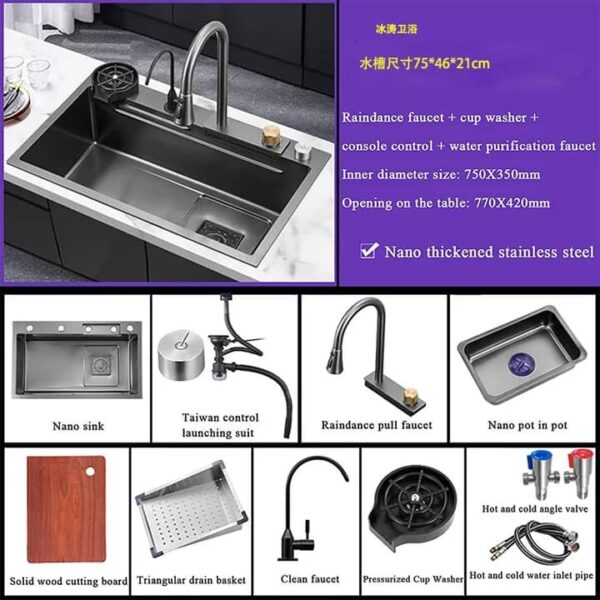 Full-Option Nano-Coated Luxury Kitchen Sink - Image 4