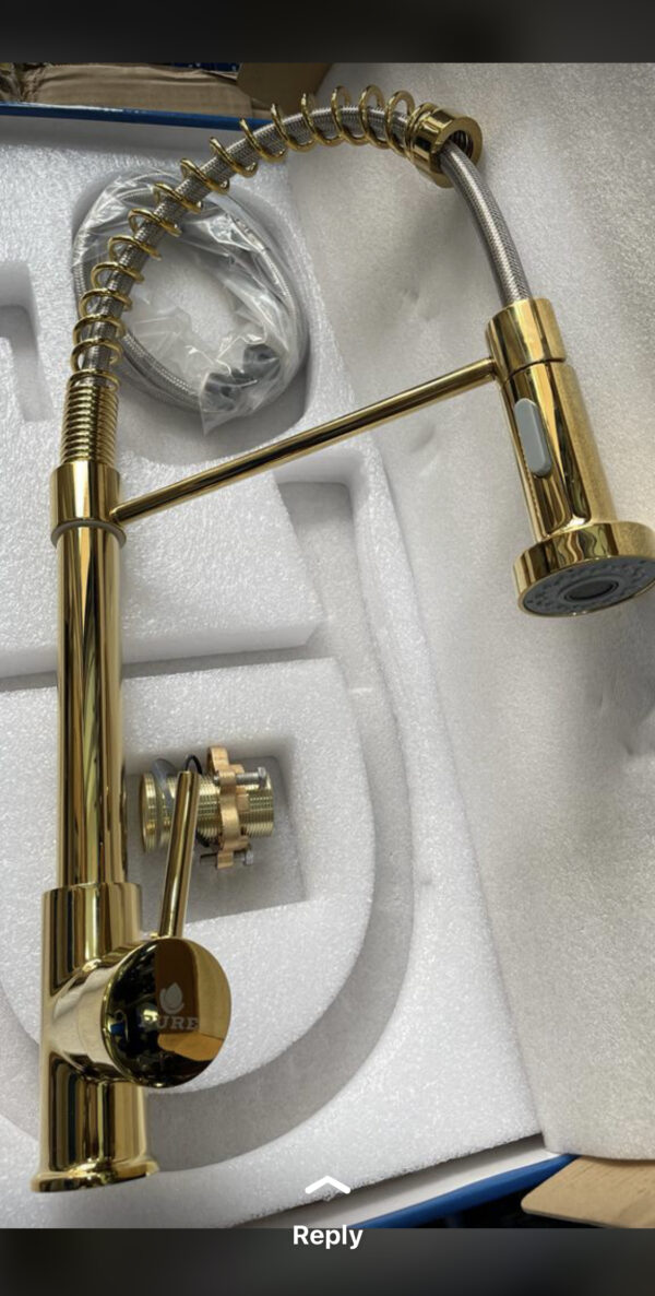 Gold Single-Handle Chain Sink Mixer