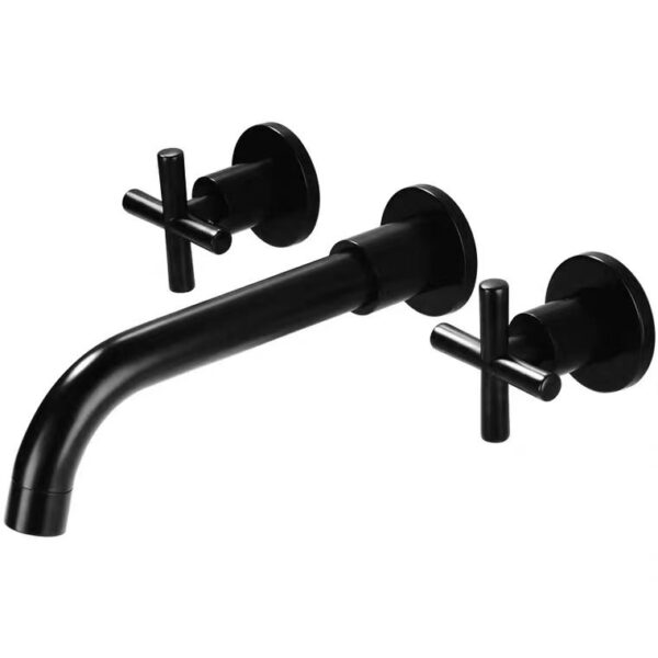 Matte Black Dual-Control Concealed Basin Mixer