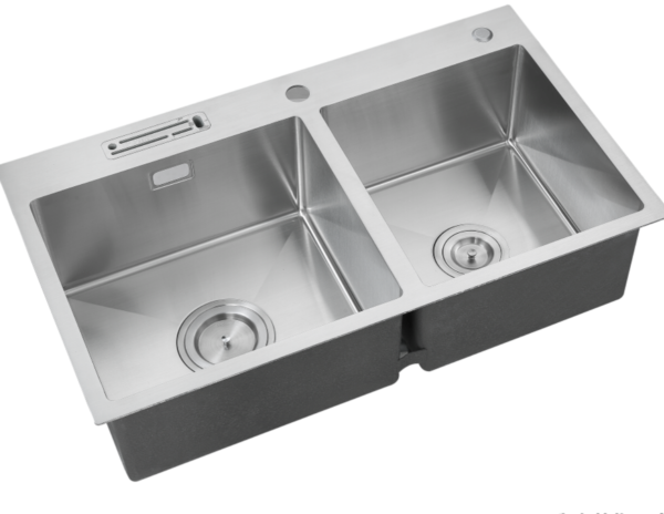 Rust-Resistant Almond Double Bowl Sink - Model KS-AS03