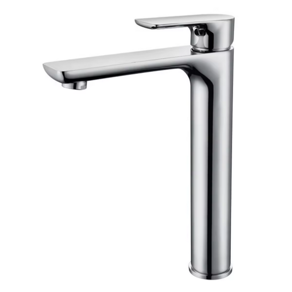 Chrome Flat-Style Countertop Basin Mixer