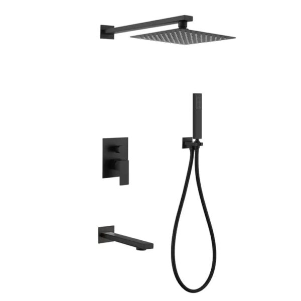 Black 5-Way Concealed Shower Mixer (Conduit)