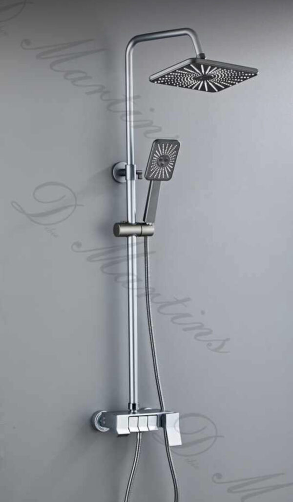 D-Martin Grey Piano Button Shower Mixer