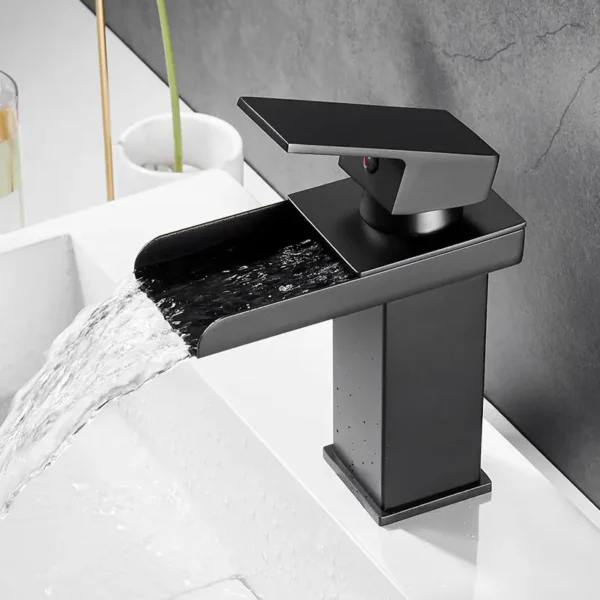 Luxury Gold Half-Cut Waterfall Basin Mixer - Image 2