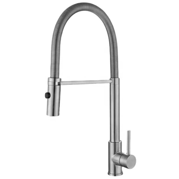 Brushed Steel Single-Handle Full Chain Sink Mixer