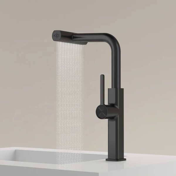 Modern Black 2-Way Spout Pullout Basin/Sink Mixer - Image 4