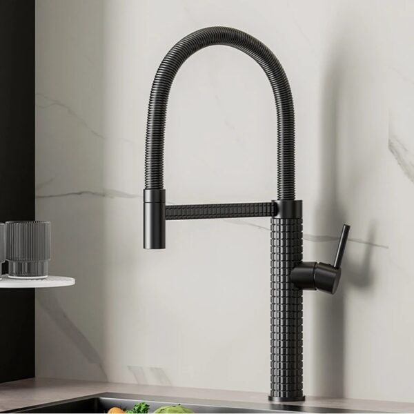 Executive Black Full-Chain Kitchen Sink Mixer - Image 2