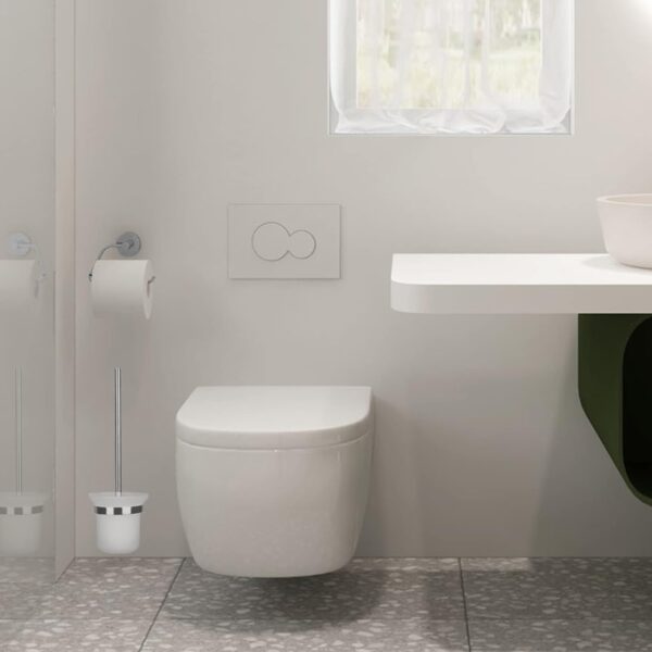 Frosted Glass Toilet Brush Holder - Image 3