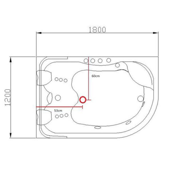 180x120 Whirlpool Acrylic Jacuzzi P40 - Image 4