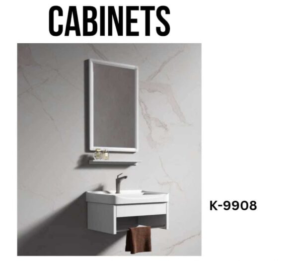 WK9908 White Wall-Hung Cabinet Basin