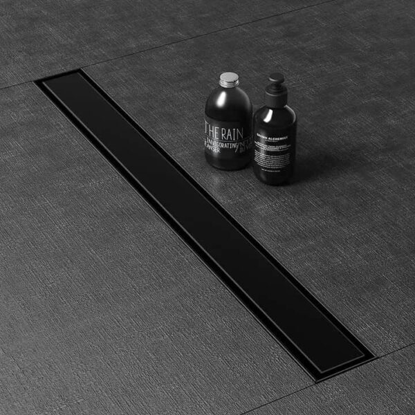 50x10cm Black Tile-Insert Shower Drain