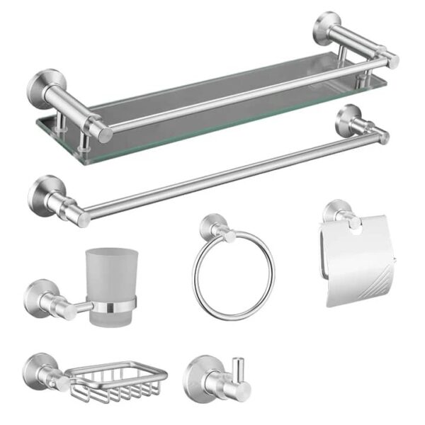 7-Piece Aluminum Bathroom Accessories Set - Image 4