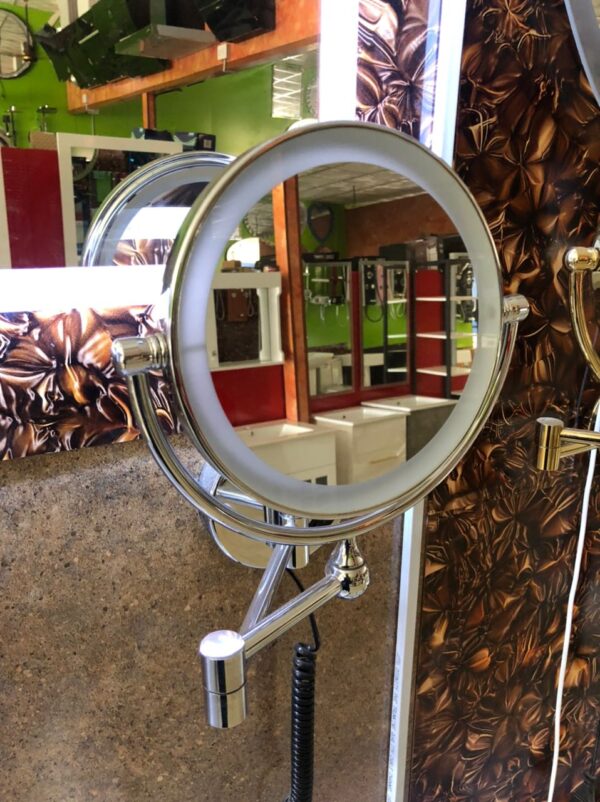 Stainless Steel Round 3x LED Magnifying Mirror